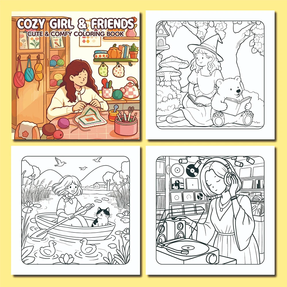 

24 sheets Coloring book for stress relieving girls, casual and comfortable coloring book
