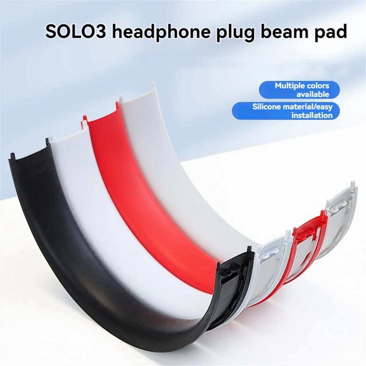 Replacement Headband Arch Silicone Headband for Beats Solo2 Solo3 Headphones Repair Parts A -T44C