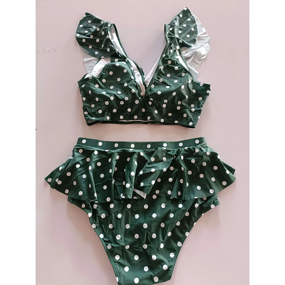 0XL - 4XL Polka Dots Bikini, große Größen, Badebekleidung, Plus-Size-Badeanzug für Damen, zweiteiliges Bikini-Set, Badeanzug, V3745 – Detail 16