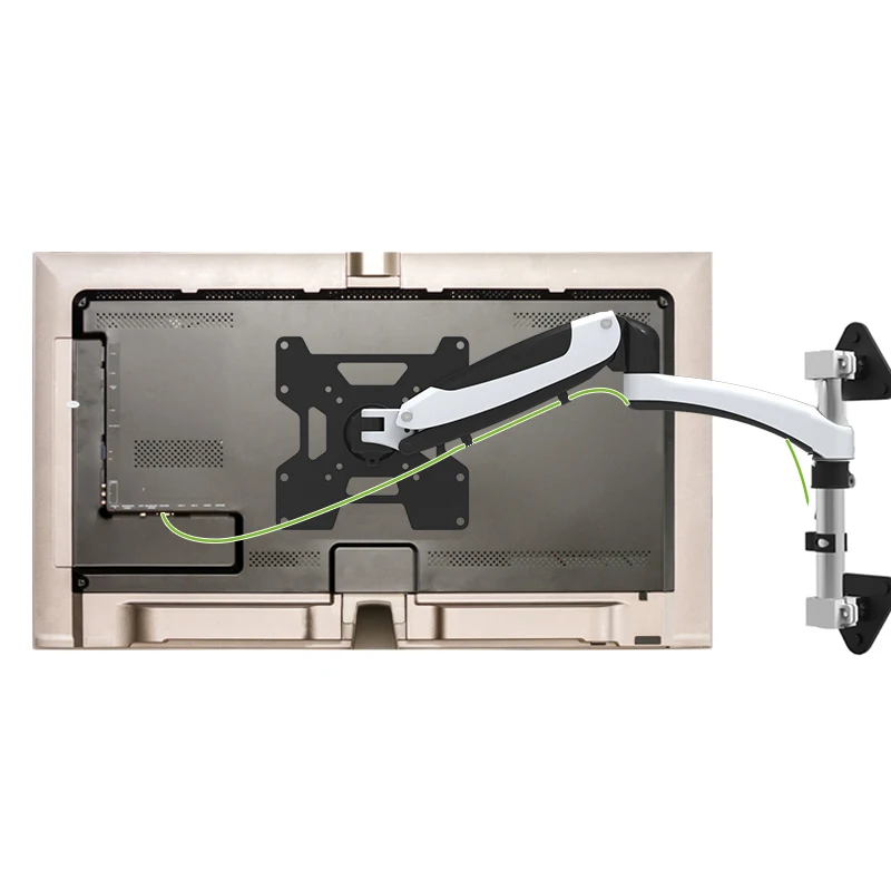Suporte de parede para TV de 43 polegadas, mola a gás, movimento completo, suporte para TV