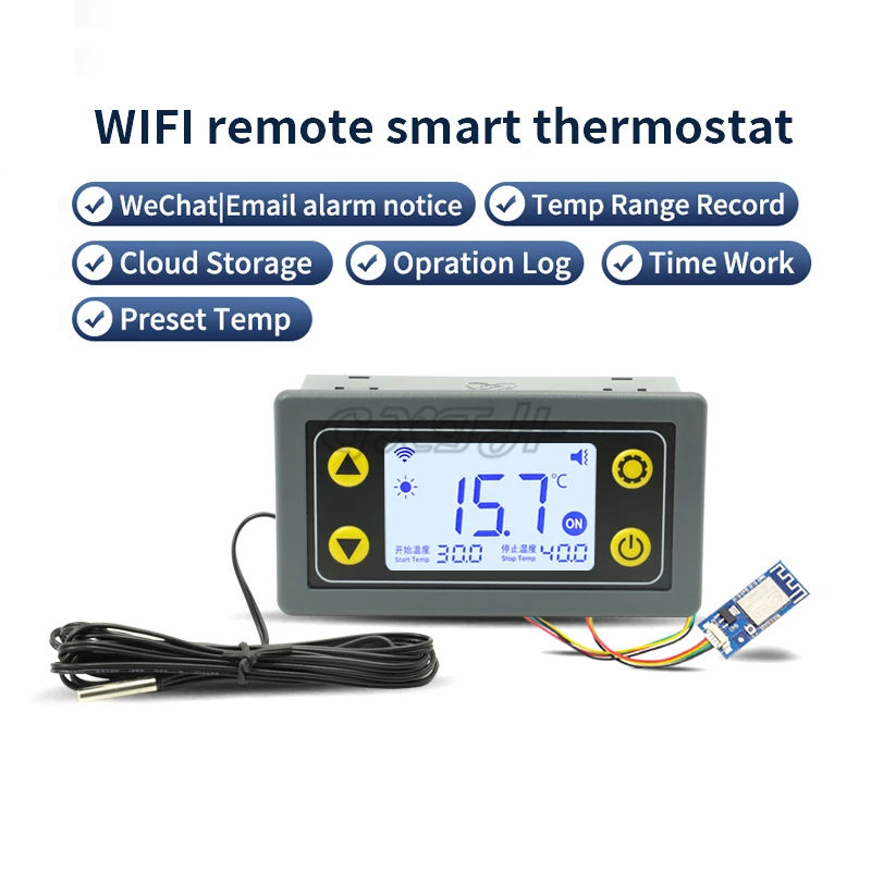 10A/30A Remote WIFI Thermostat Temperature Controller Module Refrigeration Heating APP Timing Work DC6-30V