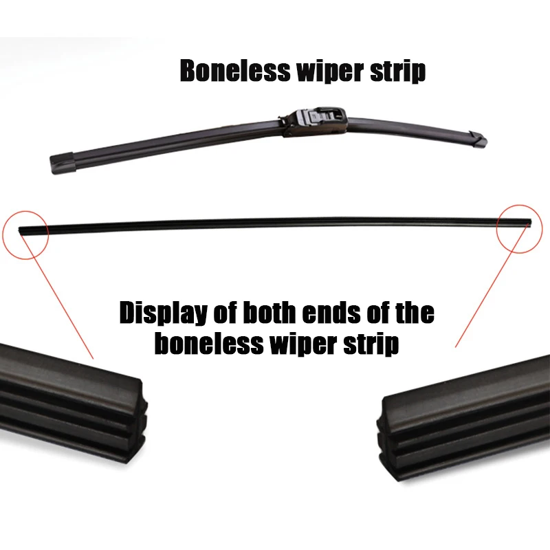 2pcs High Quality Boneless Rubber Car Wiper Blade refill Strips Windscreen 6mm 14\