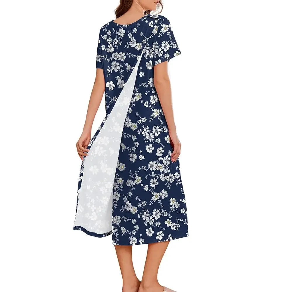 

Hospital Gowns for Women Labor Delivery Shoulder Surgery Dress Adaptive Clothing Night Robes for Elderly Plus Size