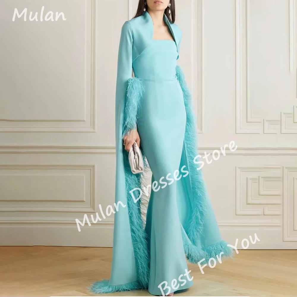 

Женское длинное вечернее платье-русалка, элегантное платье до пола с перьями, платье для выпускного вечера, свадебное платье макси, 2024