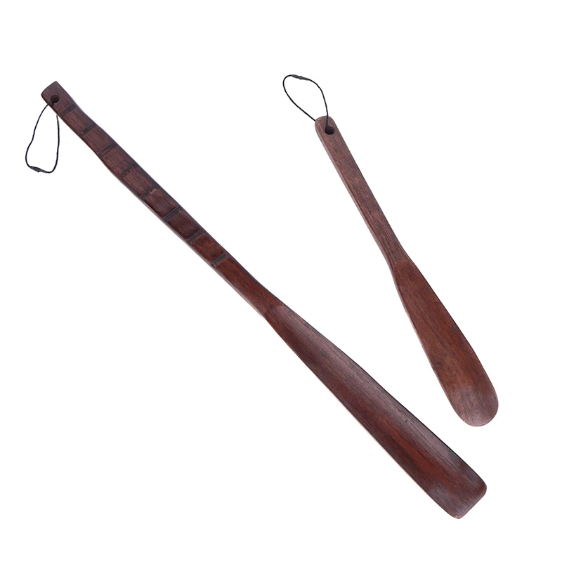 Wooden Shoe Horn With Lanyard Flexible Long Handle Shoehorn Useful Shoe Lifter For Seniors Shoe Spoon Home Tools