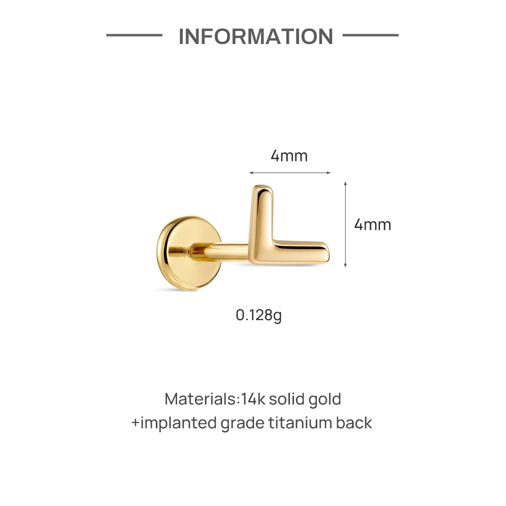 AIDE Mini-Piercing-Ohrringe aus 14-karätigem massivem Gold, glänzend, Herz-/rund-/sternförmig, für Damen, in verschiedenen Größen, klassischer Hochzeits- und Brautschmuck, luxuriöser Schmuck – Detail 20