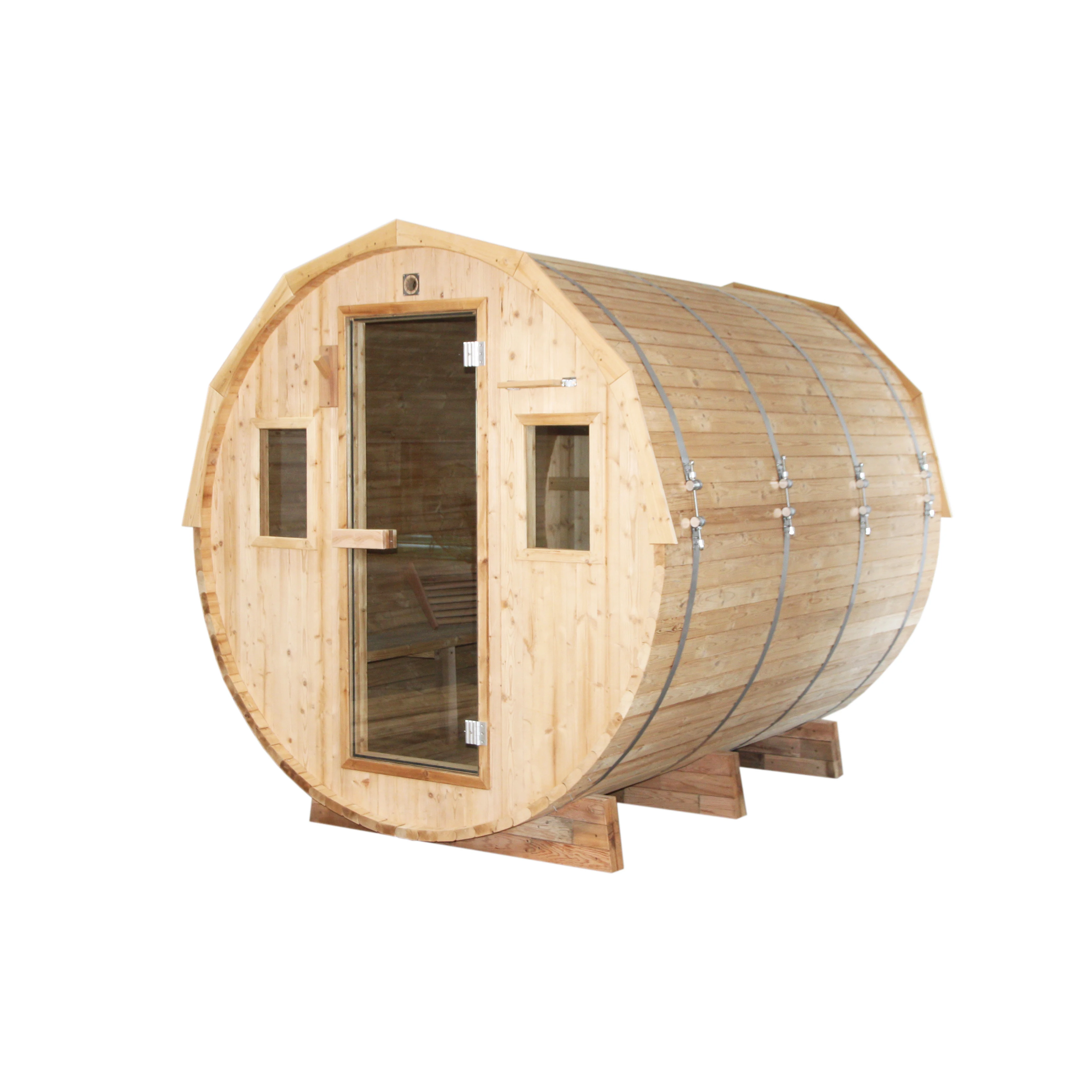 Traditional Dry Steam Sauna Bath Room Outdoor Cedar Barrel Sauna Room