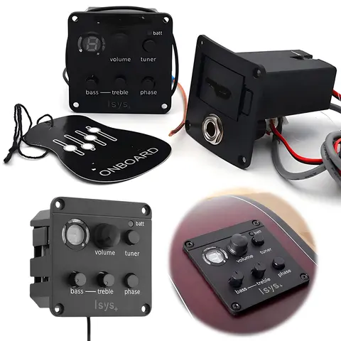Piezo Pickup Onboard Preamp System Classic Acoustic Guitar EQ Tuner Piezo Pickup EQ Equalizer for Fishman ISYS+ Accessories