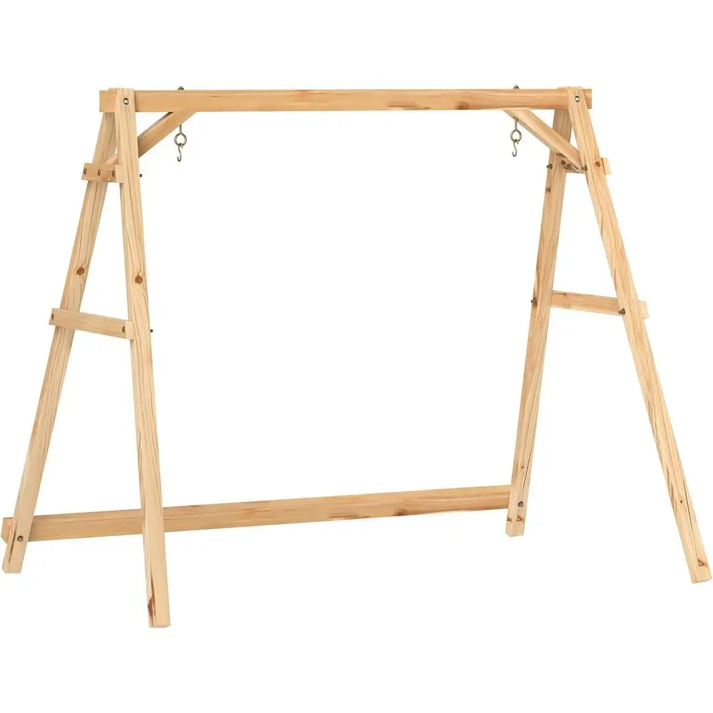 

Heavy-Duty Wooden Porch Swing Stand with Reinforced Bars, Ideal for Swings, Hanging Chairs, and Outdoor Spaces
