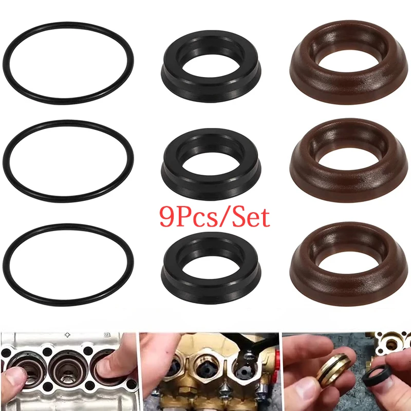 MX 9pcs/set AR1857 Pressure Washer Packing Kit 18mm XR Seal Repair Kit for Annovi Reverberi Pump RK RKA RKV XRC XRA