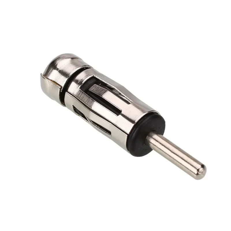 New 1*4cm Car Vehicles Radio Stereo ISO To Din Silver Aerial Antenna Mast Adaptor Connector Alloy Aerial Plug