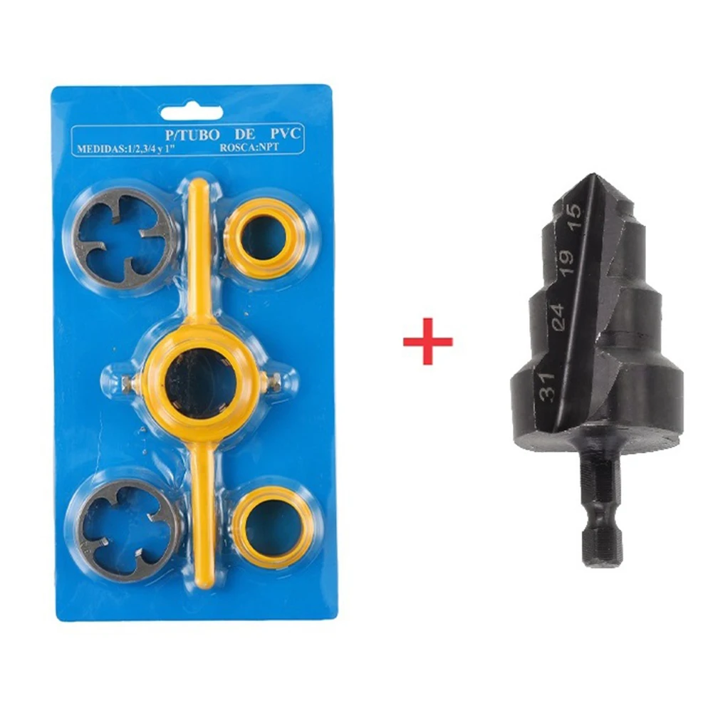 

1 Set PPR Lifting Stepped Drill Bit 6.35mm Hexagonal Handle Water PVC Pipe Expander Connector Repair Plumb Tool