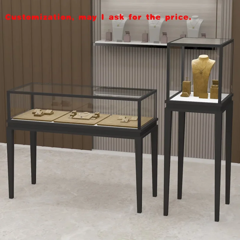 

Изготовленные на заказ стеклянные витрины для ювелирных изделий на заказ, ювелирные киоски в минималистском дизайне со светодиодной подсветкой, стеклянные настенные витрины