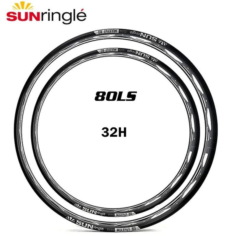 Sunringle 80LS Rims Beach Bike Snow Bike Wheel 26 /27.5 Inch 32H Hoops Width Aluminium Rims rims