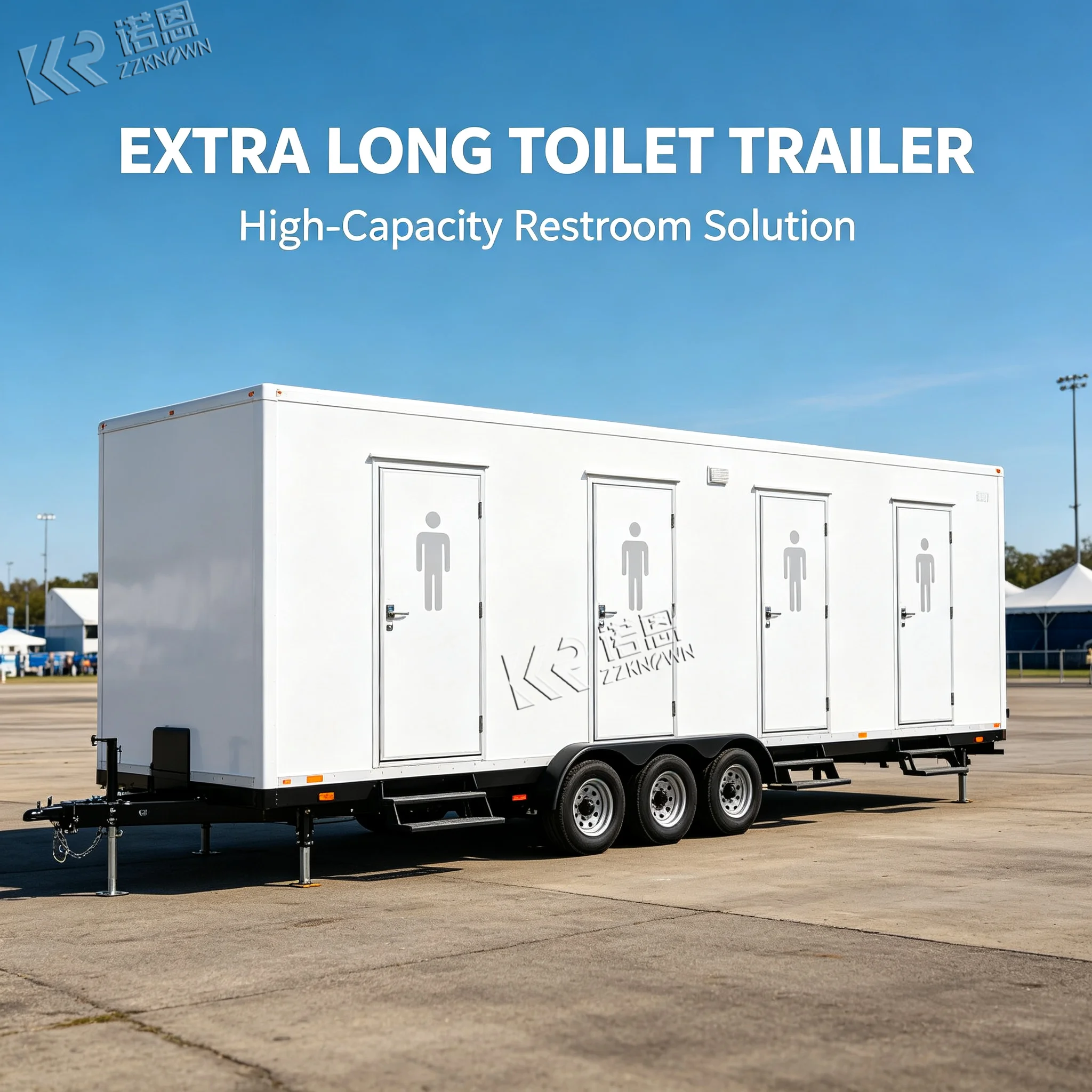 Portable Restroom Trailers Luxury Steel Portable Outdoor Toilet Trailer Durable Eco-Friendly Long Service Life Bathroom Trailer
