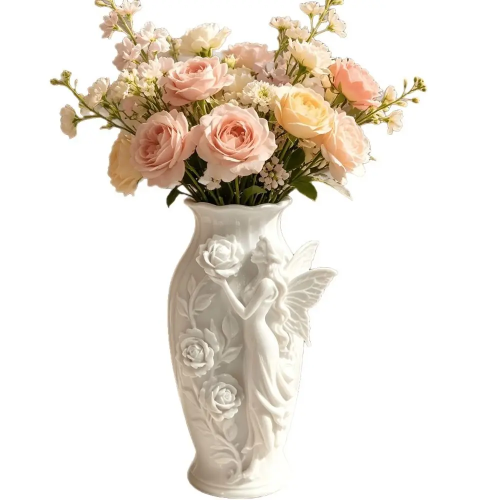 3D Printing Rose Fairy Vase Minimalist Creative Floral Display Container Artistic Modern Desktop Decorative Vase Gift