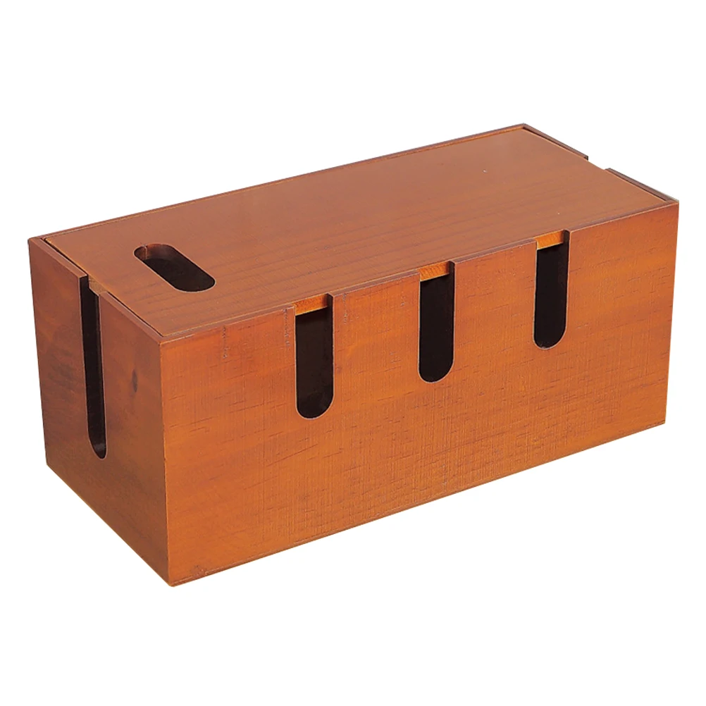 صندوق منظم الكابلات الكبيرة، مخفي سلك سطح المكتب الخشبي لشواحن شرائط الطاقة وصندوق إدارة كابلات البيانات