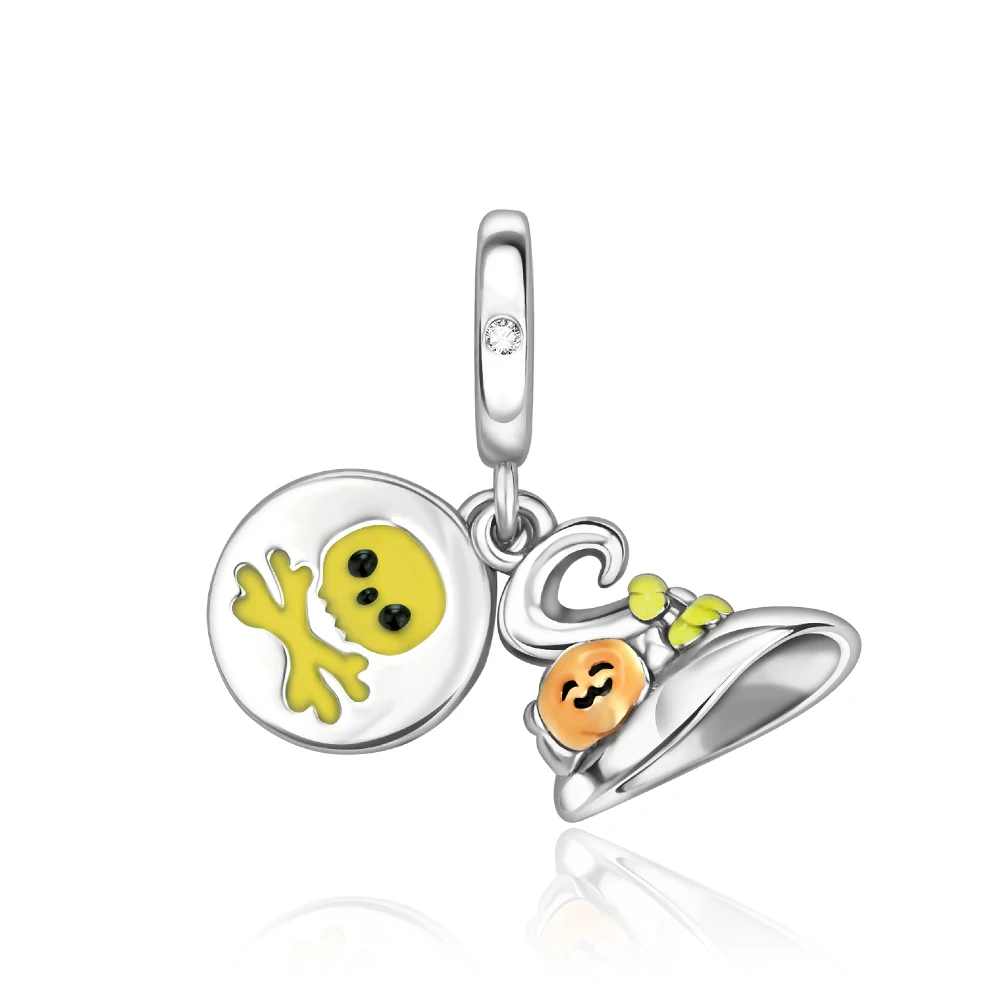 

Ahthen 925 Sterling Silver Beads Pumpkin Witch Hat Dangle Charm fit Snake Chain Bracelets Necklaces for Women Jewelry Making