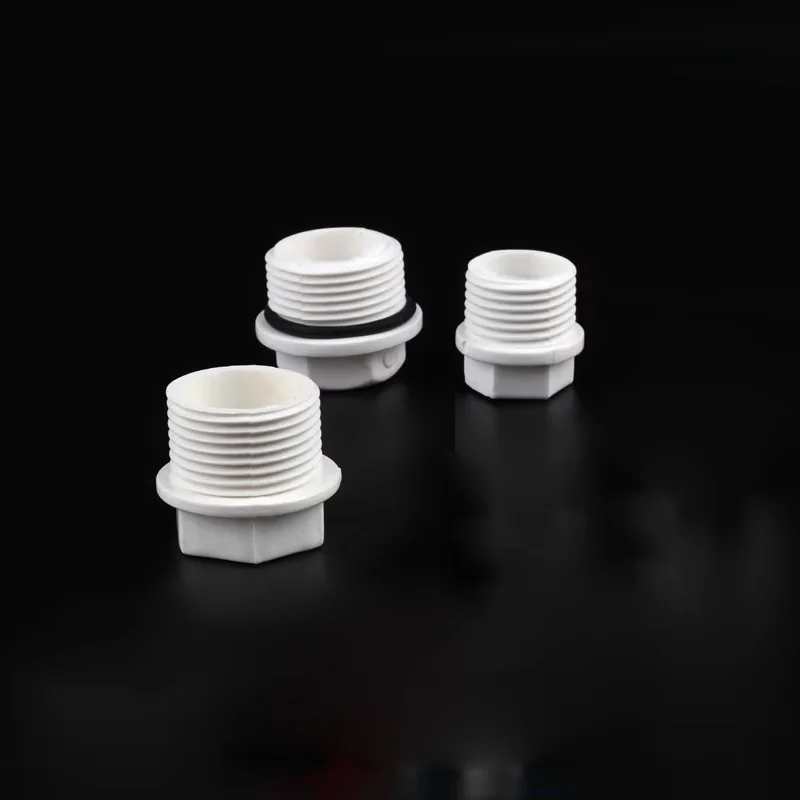 3-50PCS 1/2,3/4, 1Inch PVC Male Thread End Plug thread End Caps Garden Irrigation Fish Tank Aquarium Adapter PVC Pipe Fittings