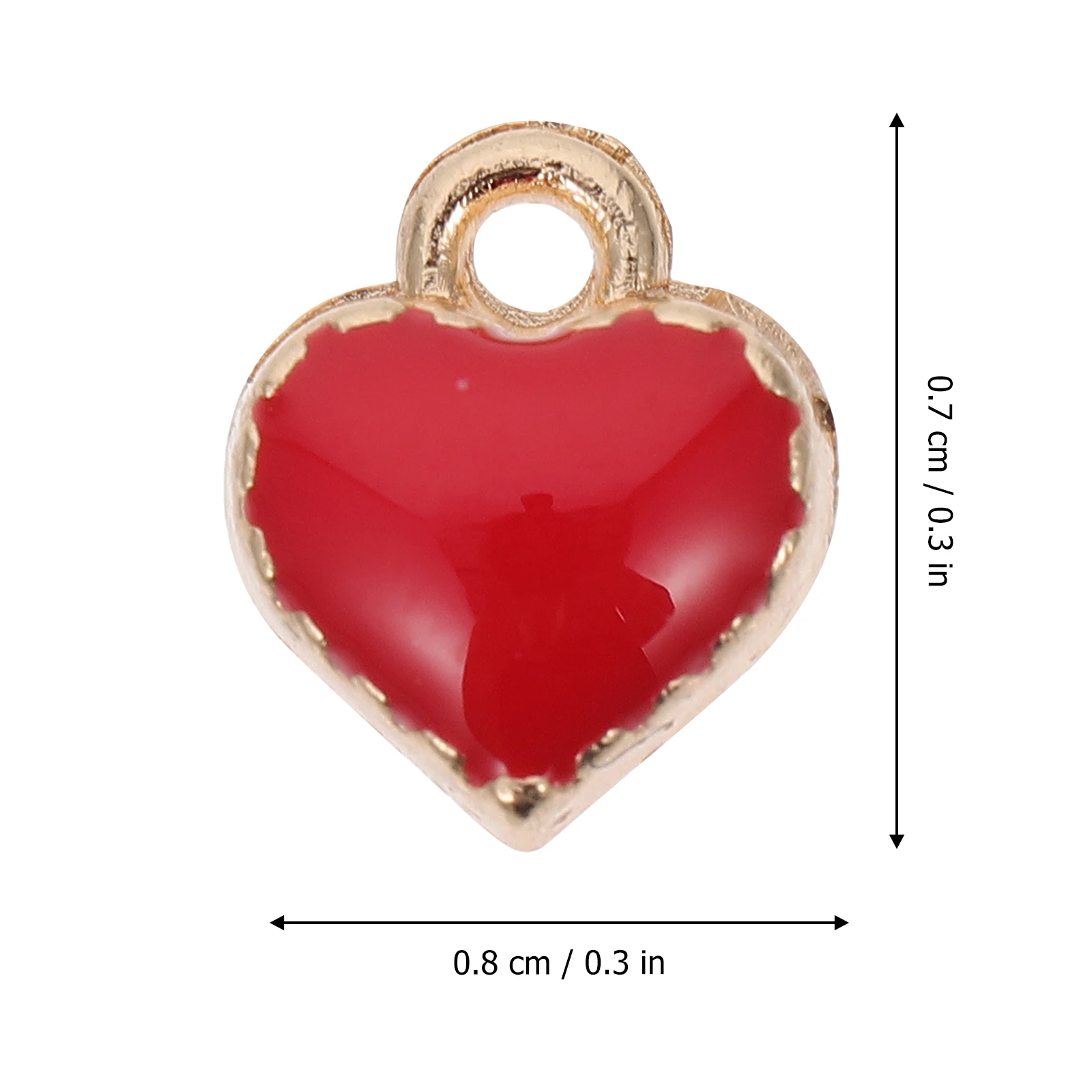 

50pcs Heart Pendant Accessories Red Color Charm For Diy Jewelry Smooth Surface Oil Dripping Alloy DIY Jewelry Supplies