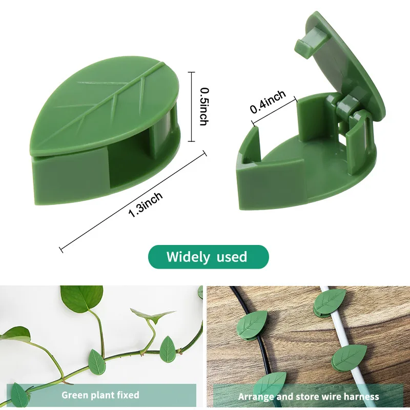10-40PCS Plant Climbing Artifacts Fixing Clip Leaf Shape Self-Adhesive Invisible Garden Hook Support Climbing Plants Tracele