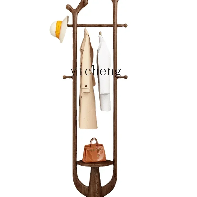 B1 Creative Art Ash Coat Rack Floor Bedroom Solid Wood Clothes Rack