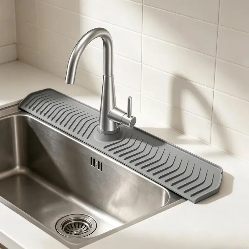 

Long Rubber Water Catcher 30 divisions Slip Resistant Wide Base For Kitchen And Bathroom Moisture Proof Simple Care 37JD
