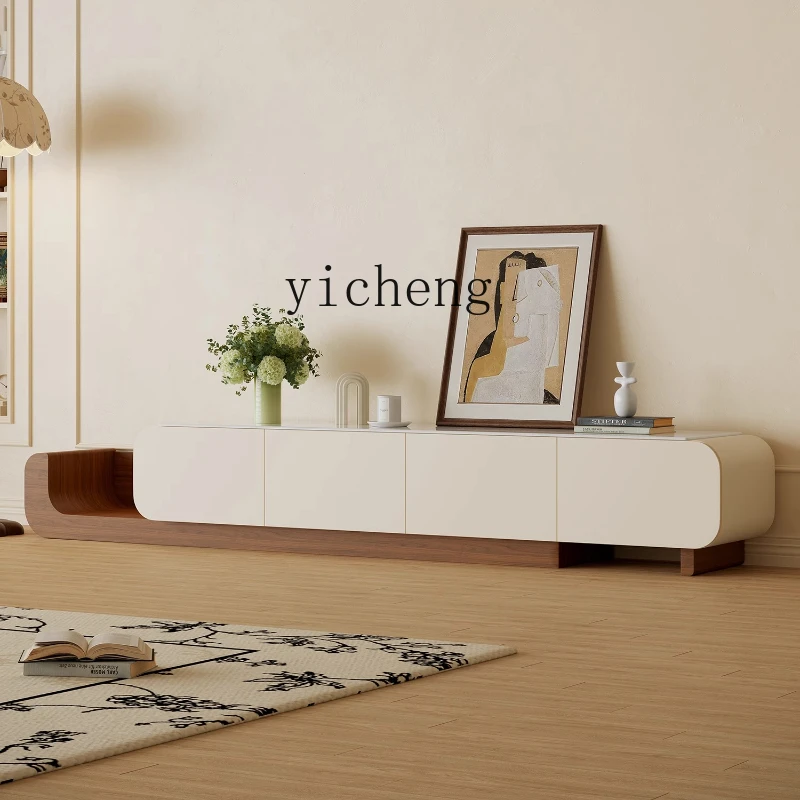 

XL microcrystalline stone retractable TV cabinet light luxury high-end floor-to-ceiling living room home TV cabinet
