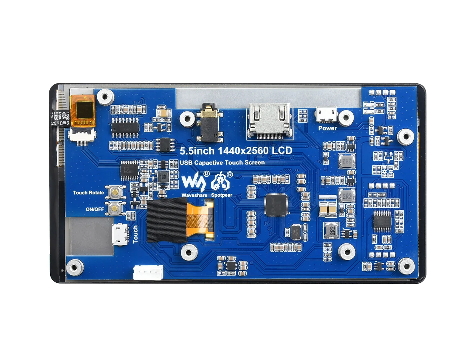 Picture 4: Raspberry Pi 5.5inch 2K Capacitive Touch LCD Display Screen,HDMI Interface,1440×2560 High Resolution For PI5/4B/zero/CM4/CM5/PC