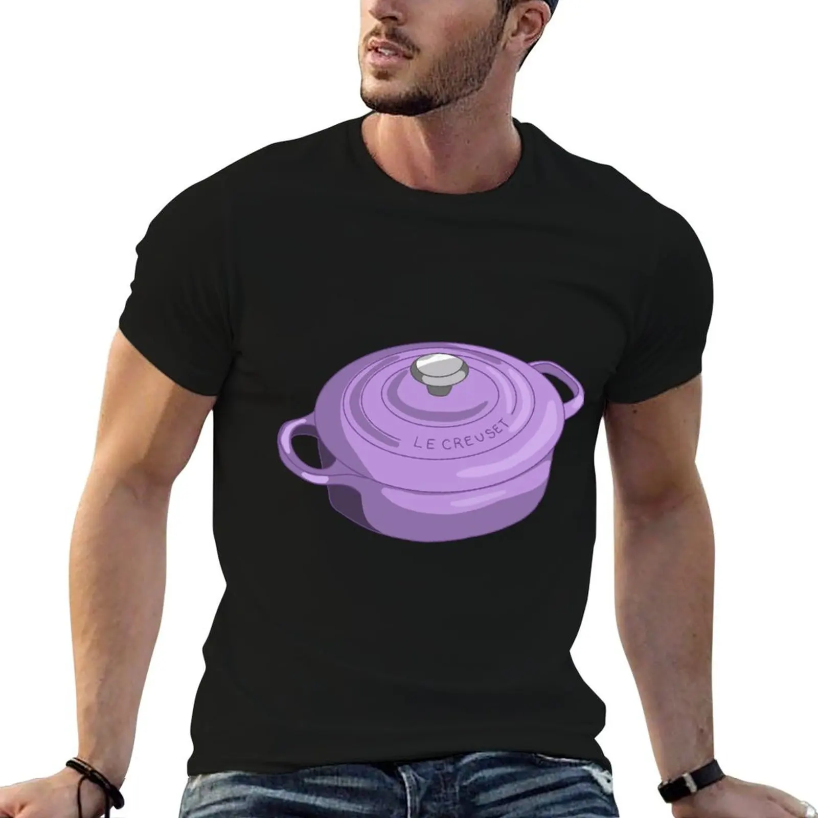 Le Creuset Dutch Oven Sticker T-Shirt t shirts for man cotton funny cotton t shirts man 100% cotton t shirt man T-shirt