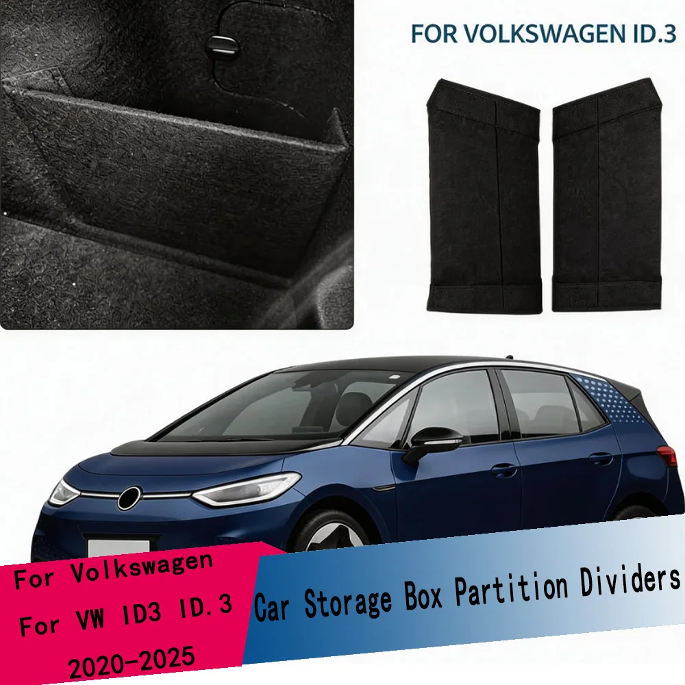 

2Pcs Car Rear Trunk Storage Box Partition Organizer Dividers for Volkswagen VW ID3 ID.3 2020-2025 Interior Accessories