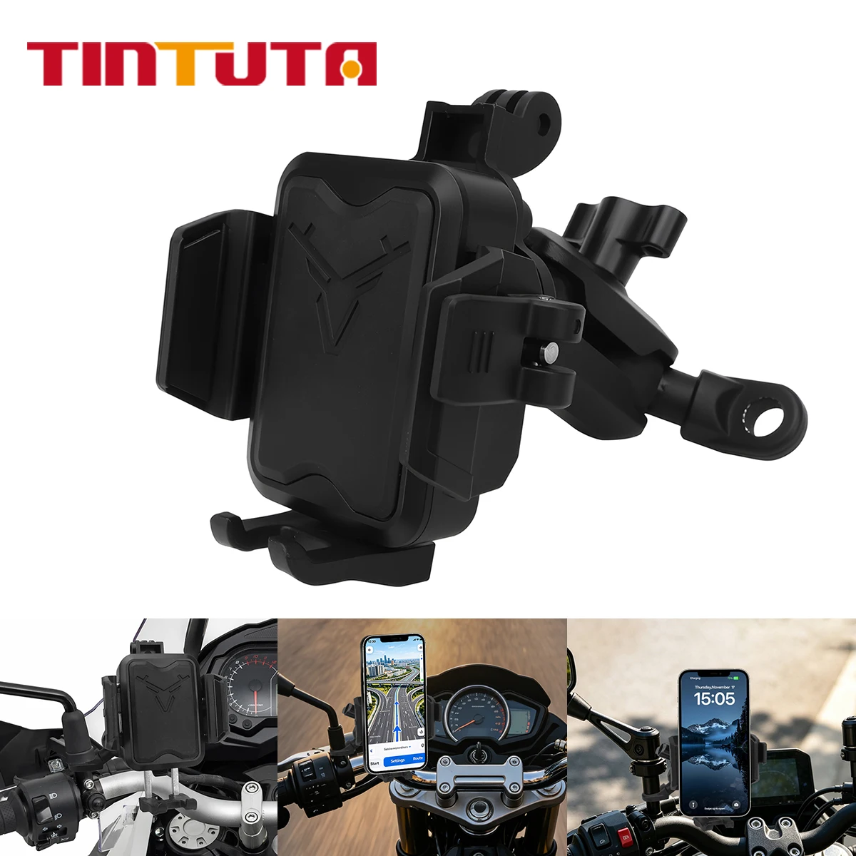 Motorcycle Phone Holder Rearview Mirror Mount Anti-Theft Shockproof Navigation Bracket for 4.7-7 Inch Phone Motorcycle Accessori
