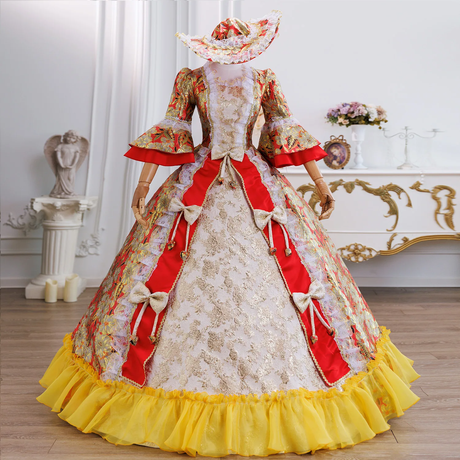 Abito da corte francese Principessa Dramma Passerella Riunione annuale Abiti da spettacolo Fotografia di viaggio Abito da donna Robe Luxe Cerémonie