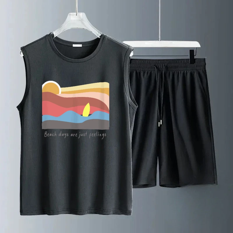 Picture 4: 2025 Men's Lightweight Sleeveless Summer Colorful beach print Fashion Set two-piece sets Stylish Casual Outfit Perfect for Beach