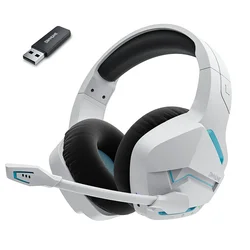 BINNUNE BW01 Wireless Gaming Headset with Mic for PC PS4 PS5 2.4G Bluetooth USB Gamer Headphones with Mic for Laptop Computer