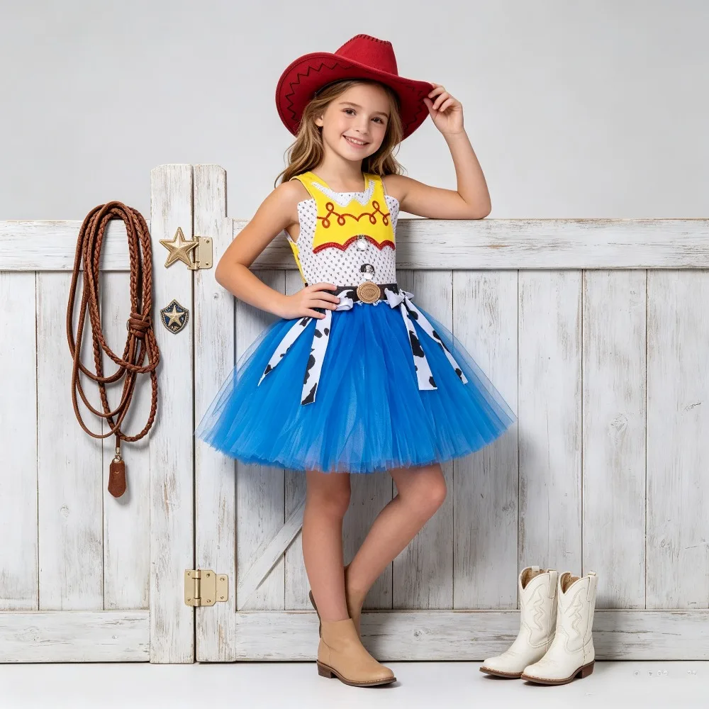 

cute Halloween Cosplay Vintage Western Country Cowboy Princess Dress Casual Fancy Costume For Masquerade Stage Party Wear
