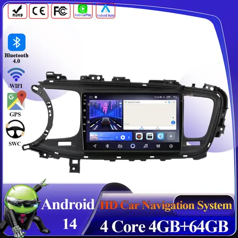 Kia K5 Optima 2011-2015 차량용 멀티미디어 플레이어 Bluetooth WIFI 네비게이션 터치 스크린 디스플레이 용 Android 14 무선 carplay