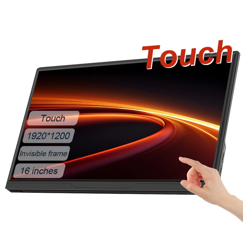 

Портативный сенсорный монитор LANLIPU 16 дюймов, опционально без сенсорного управления, 1200P HDR, 16:10, для Xbox, PS4/5, Switch, мобильных телефонов, ПК, ноутбуков, в качестве дополнительного экрана.