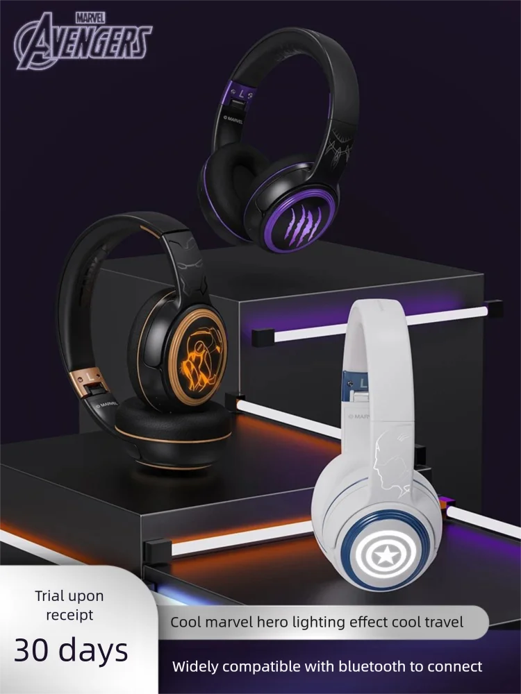 

Marvel Collaboration Wireless Headphones Bluetooth 5.3 Earphone Noise Cancelling Headset Game Earbuds With Mic for Birthday Gift
