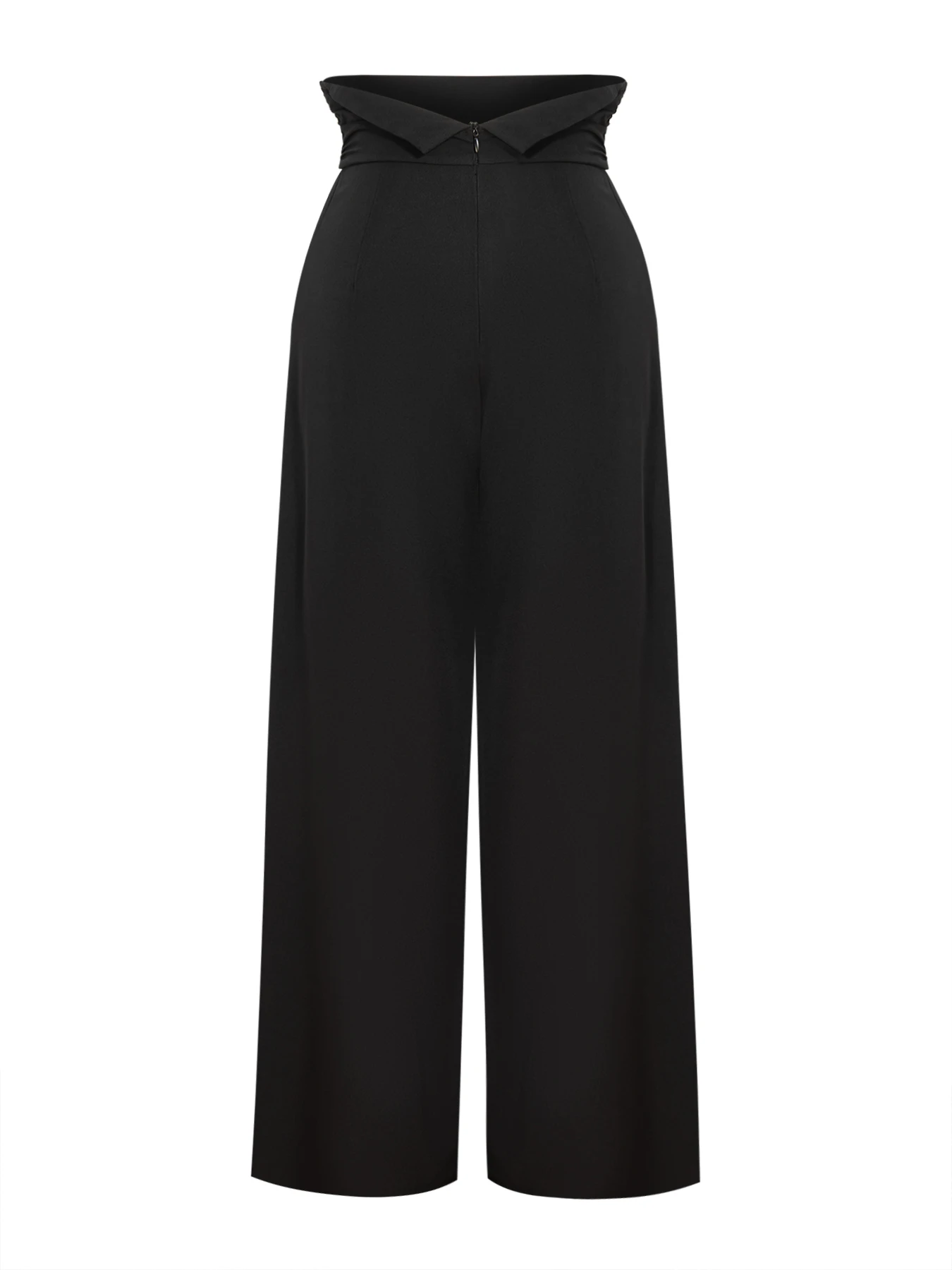 Damenhose mit hoher Taille und weitem Bein, formelle Bürokleidung, Hose in Schwarz/Grau, locker geschnitten, S-XXL, elegant für den Alltag im Frühling und Herbst. – Detail 9