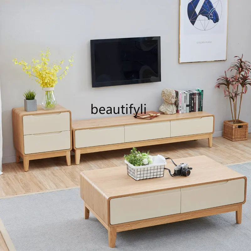 

yj Nordic Coffee Table Simple Modern Simple Coffee Table TV Cabinet Combination Set