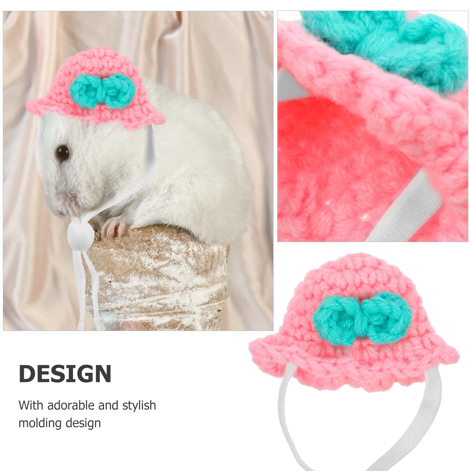 

Pet Small Animal Photo Prop Mini Knitted Hat Lightweight Comfortable Hamster Chinchilla Hat Pet Supply Halloween Cosplay