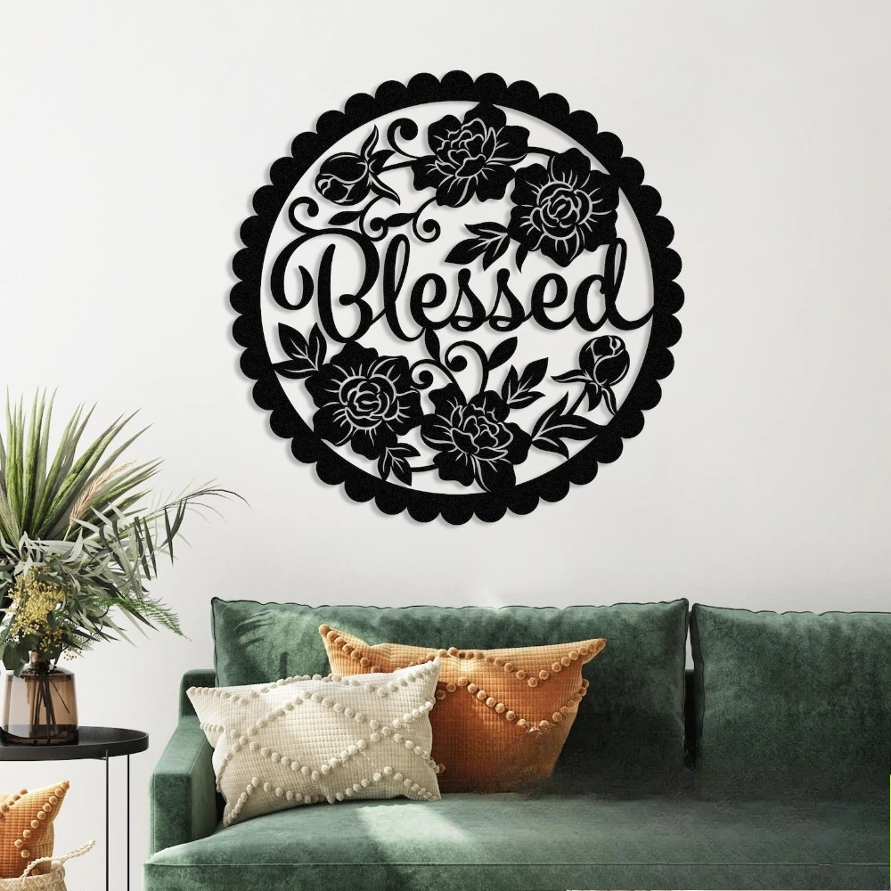 CIFBUY – décoration murale en fer, sculpture florale en métal imperméable, pour la maison, cadeau inspirant