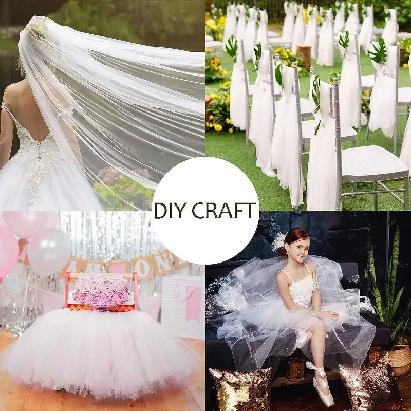 Grande Tulle Roll para Decorações, DIY Tulle Fabric, Tutu Bow, Birthday Party, Casamento, Upgrade, 12 \