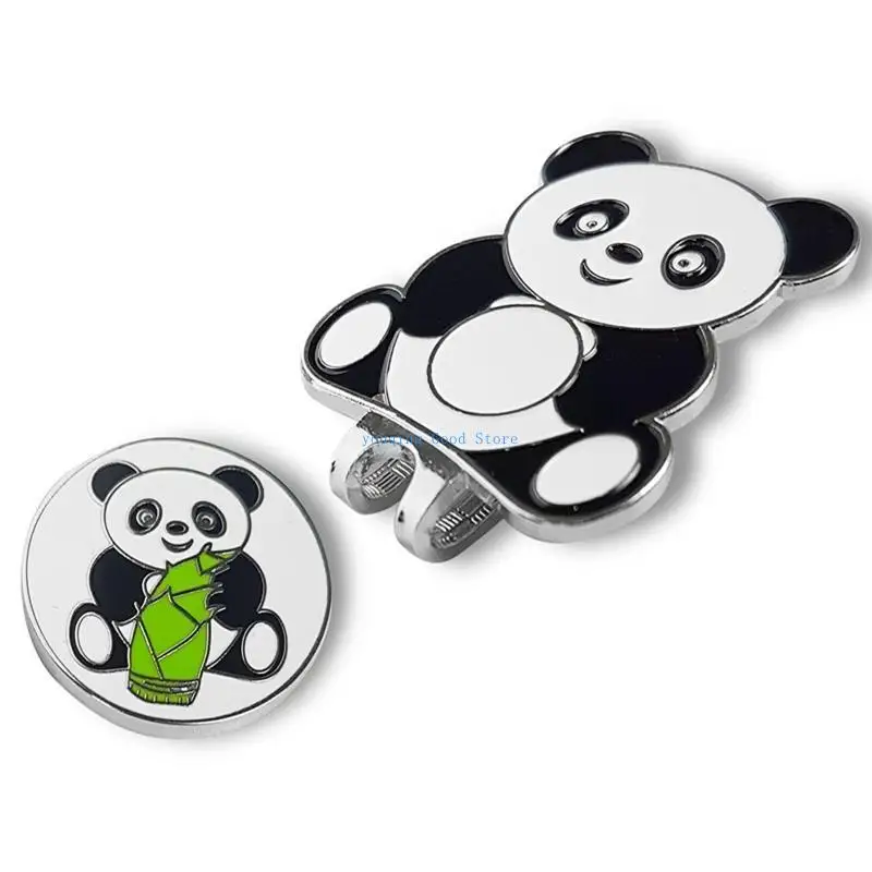 

N58B Panda Golf Ball Marker Hat Clip Metal Golf Gift for Men Women Golfer Golf Accessories (1 Hat Clip with 1 Golf Marker)