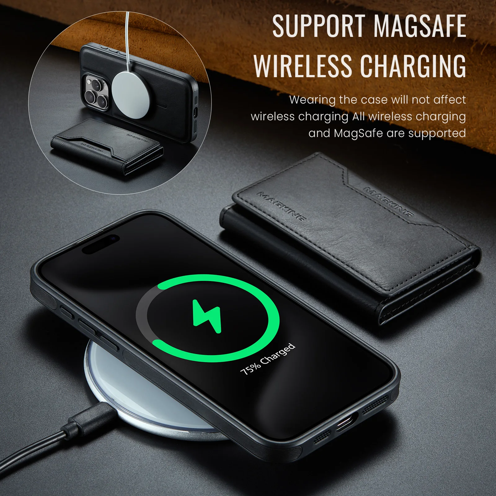 Detachable 2-in-1 Magnetic Wallet Case with Multi Cards Pocket For iPhone 16 17 Pro Max 17Air 15 14 Plus 13 12 For Magsafe Cover