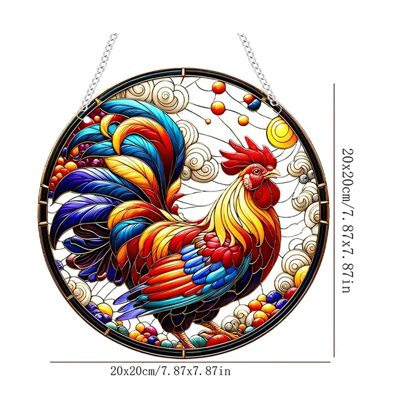 Rooster Acrylic Window Hangings 7.87