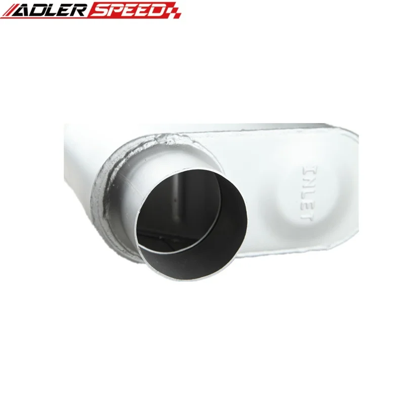 ADLERSPEED Race Performance Silenziatore con ingresso/uscita da 2,5" pollici/3.0" pollici Silenziatore offset a camera singola