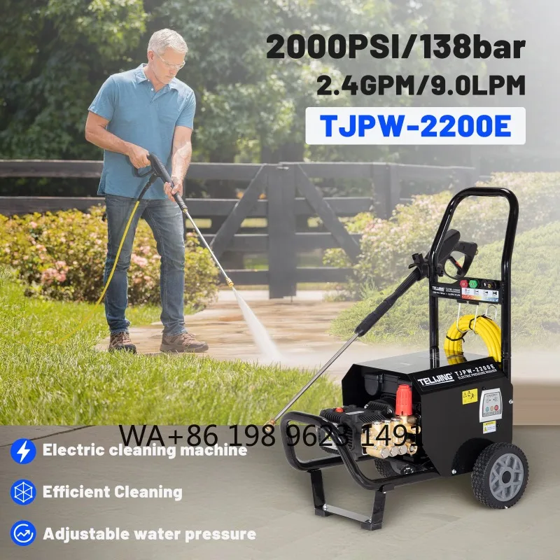 Energy saving electric high pressure washer 2000PSI 138bar for facade window cleaning auto repair shop washing equipment
