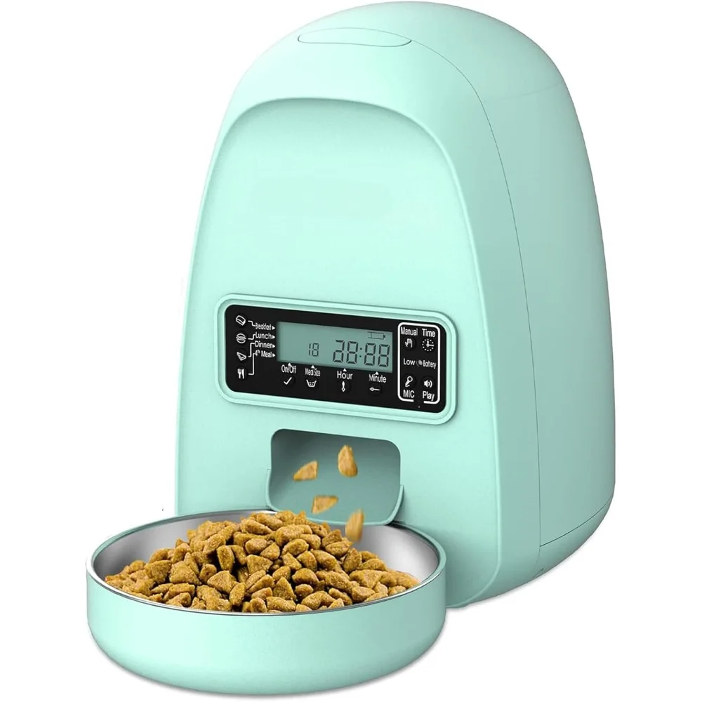 

Timed Cat Feeder, 2L Automatic Dog Feeder with Timer Auto Pet Food Dispenser for Kitten Puppy, Timed Dog Feeder